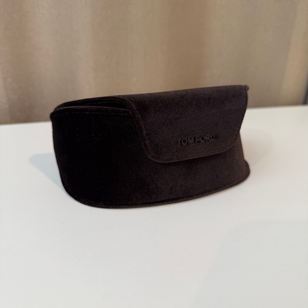Tom Ford Dark Brown Velvet Hard Shell Sunglasses Eyeglasses Case Magnetic Flap